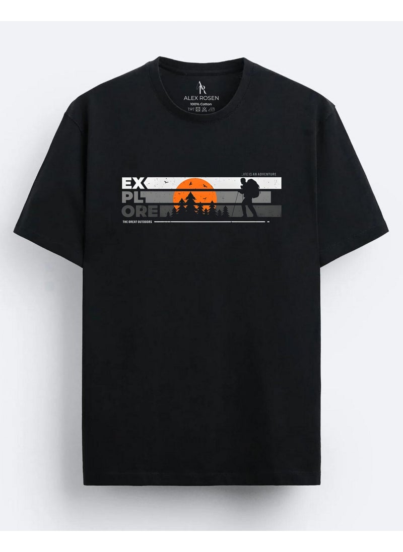 Oversize Crew Neck Explore Printed Short Sleeve Black T-Shirt - pzsku/Z868FCA87DA4B9C808AC8Z/45/_/1740644747/9b7af41d-c074-4005-98b8-2ac912b60150