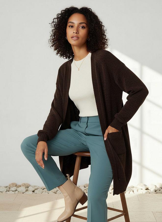 2Xtremz Longline Open Front Chenille Cardigan - Image 5