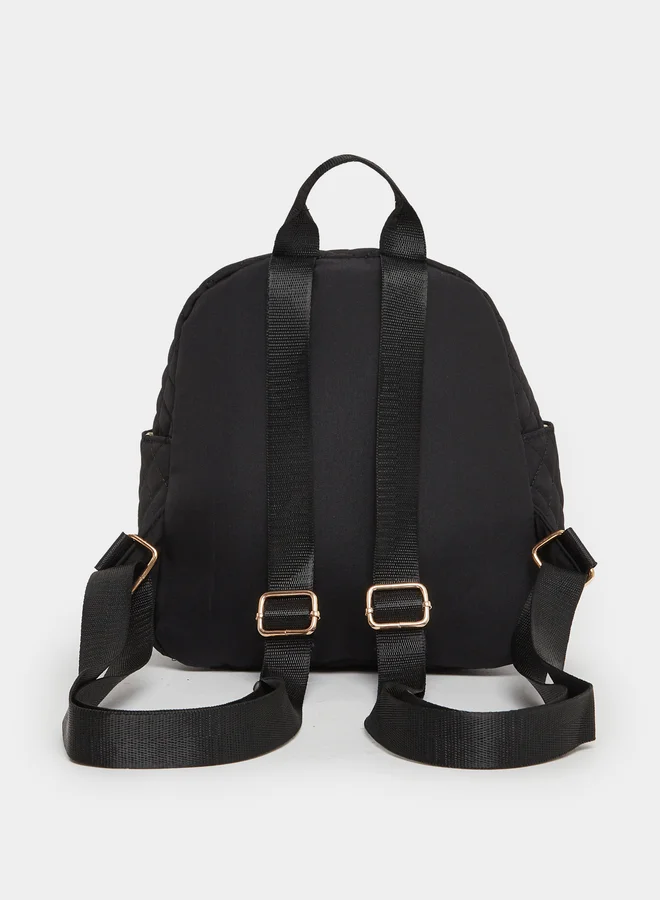 Styli  Quilted Metal Patch Detail Backpack for Women | Best Price UAE