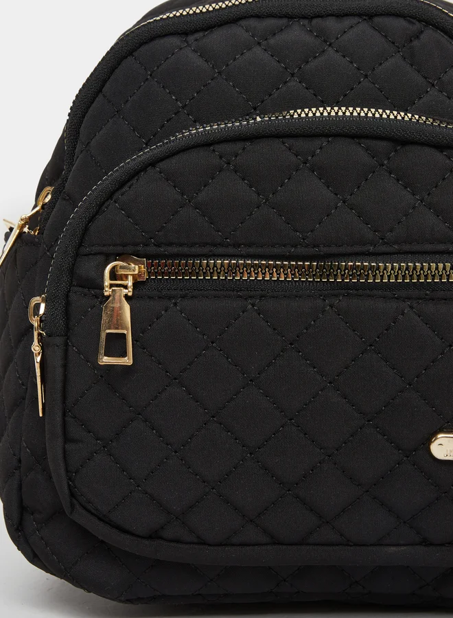 Styli  Quilted Metal Patch Detail Backpack for Women | Best Price UAE