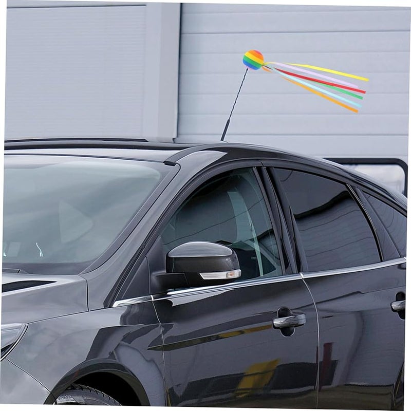 4 Pcs Car Antenna Topper Decoration Ball Ribbon Splashproof Accessory For Suvs Trucks - Image 3