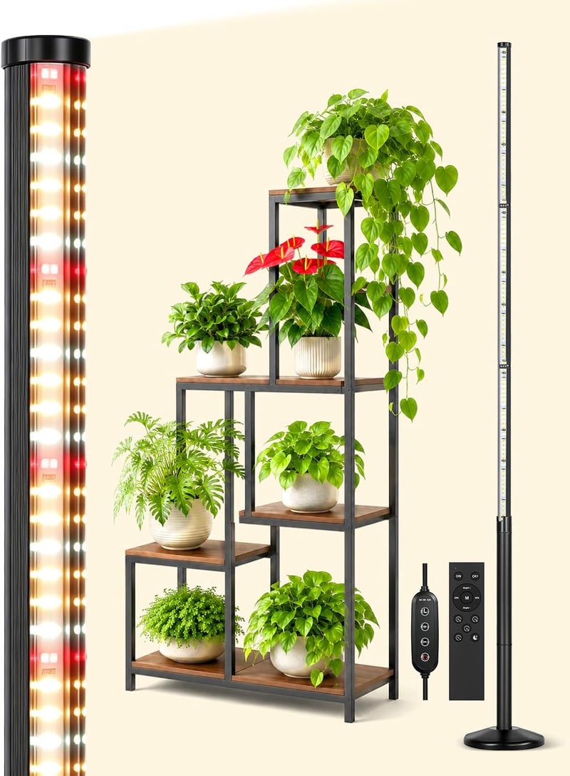 OUTON 160cm Vertical Grow Light for Indoor Plants, 36W, 210 LEDs Full Spectrum Standing Plant Lights with Timer & 10 Level Dimmable Adjustable Height Plant Growing Lamp for Greenhouses, Indoor Gardens - Image 1
