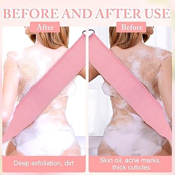 ZOCONE 3 Pcs African Net Sponge Set 80x30cm Long Wash Net 2 Exfoliating Nets 77x14cm Nylon Deep Cleaning Cloth for Women and Men - Image 3