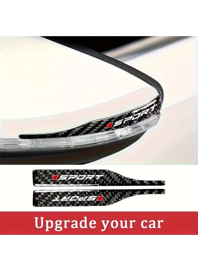 Red Lettering Car Rearview Mirror Protection Stickers Set Of 2 With Anti Collision Strips - Image 2