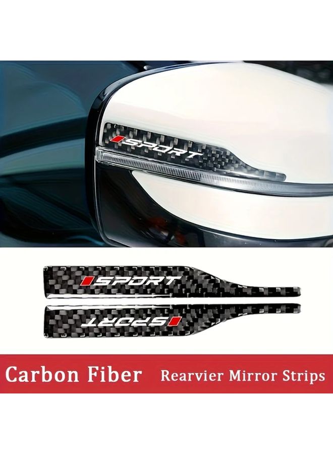 Red Lettering Car Rearview Mirror Protection Stickers Set Of 2 With Anti Collision Strips - Image 5