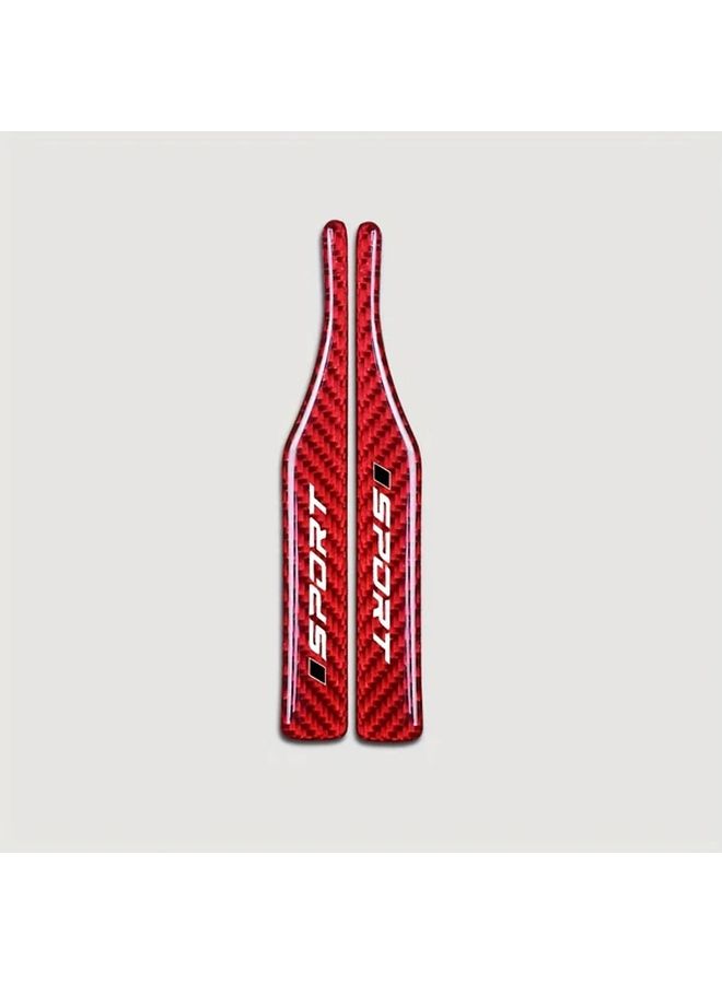 Red Lettering Car Rearview Mirror Protection Stickers Set Of 2 With Anti Collision Strips - Image 1