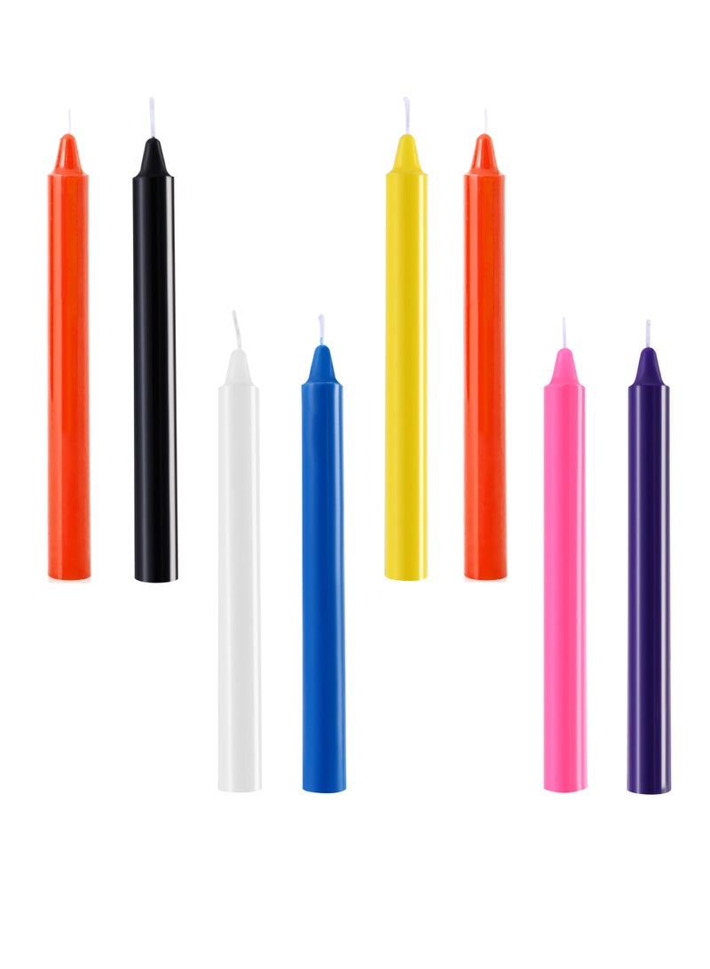8 قطعة شموع مخروطية ملونة متعددة - 22 سم 8.6 بوصة قطر 2.2 سم 0.86 بوصة بلا رائحة بلا دخان بلا تنقيط شموع تزيينية لمنزل زواج حفلة عيد رمضان طاولة العشاء - Image 1