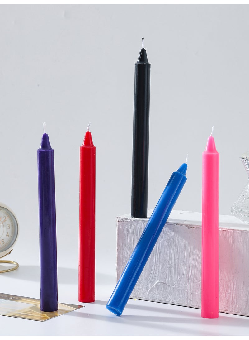 8 قطعة شموع مخروطية ملونة متعددة - 22 سم 8.6 بوصة قطر 2.2 سم 0.86 بوصة بلا رائحة بلا دخان بلا تنقيط شموع تزيينية لمنزل زواج حفلة عيد رمضان طاولة العشاء - Image 4