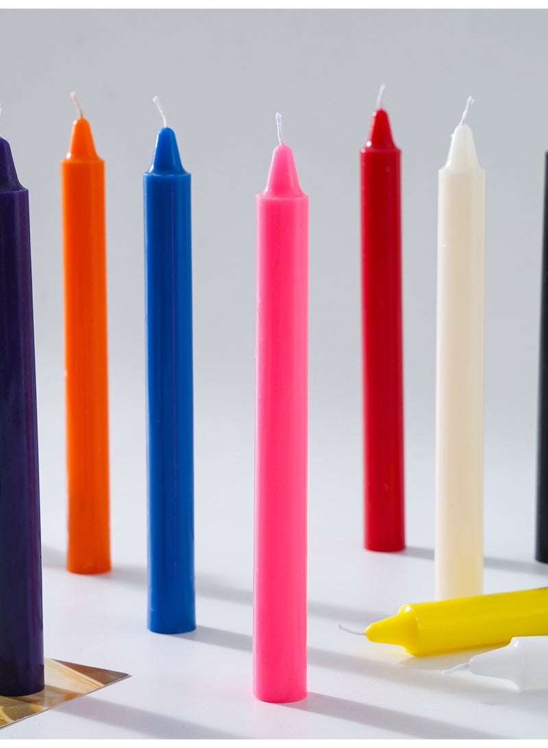 8 قطعة شموع مخروطية ملونة متعددة - 22 سم 8.6 بوصة قطر 2.2 سم 0.86 بوصة بلا رائحة بلا دخان بلا تنقيط شموع تزيينية لمنزل زواج حفلة عيد رمضان طاولة العشاء - Image 5