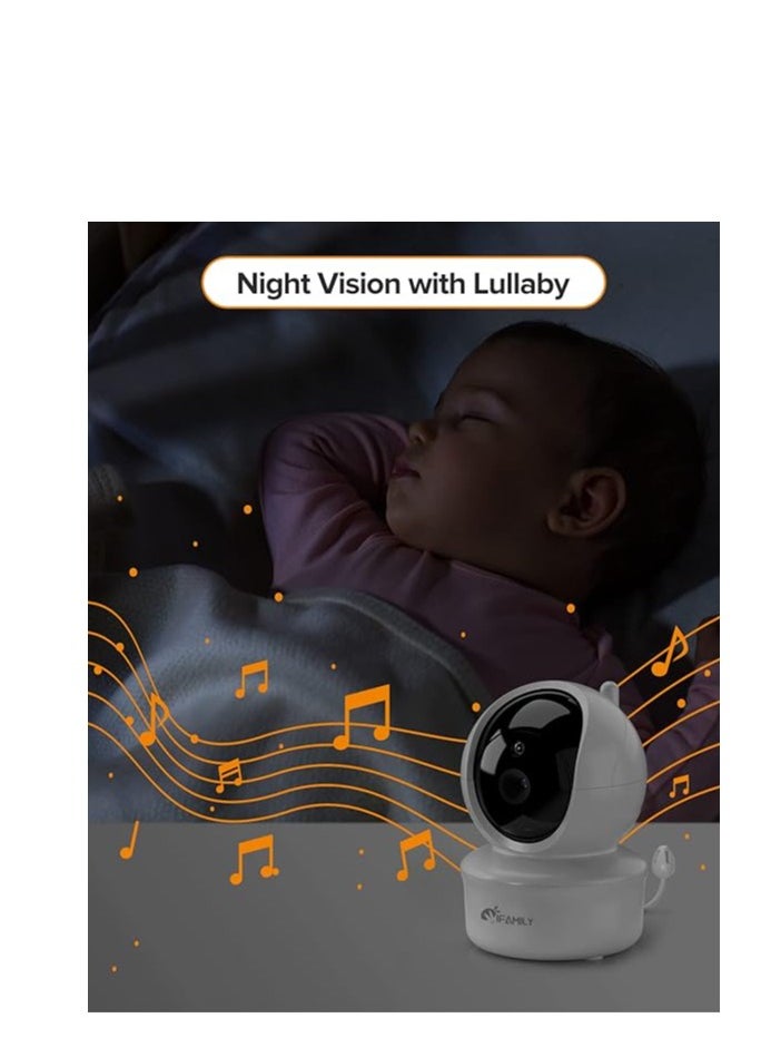 iFamily - Baby Monitor - 5” Large Display Video Baby Monitor with Remote Pan-Tilt-Zoom |Infrared Night Vision, Temperature Display, Lullaby, Two Way Audio |960ft Range Baby Monitor with Camera and Audio - Image 1