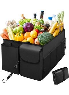 Car Trunk Storage Bag,Portable Foldable Design with Fixed Rope Non-slip Design,Suitable for Outdoor Camping/Car Storage(Black)