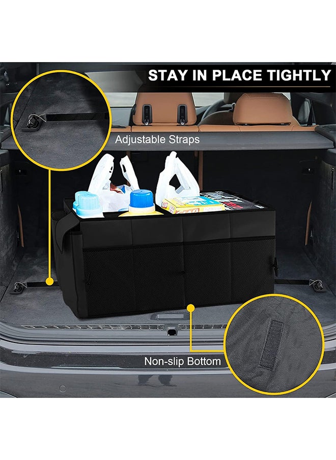 Hihonor - Car Trunk Storage Bag,Portable Foldable Design with Fixed Rope Non-slip Design,Suitable for Outdoor Camping/Car Storage(Black) - Image 1