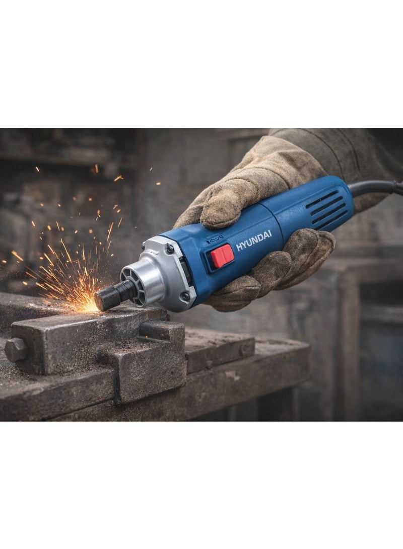 هيونداي ماكينة تجليخ 710 واط - سرعة متغيرة من 12000 إلى 28000 دورة في الدقيقة | أداة دوارة بظرف 6 مم للتجليخ والقطع والتلميع - Image 1