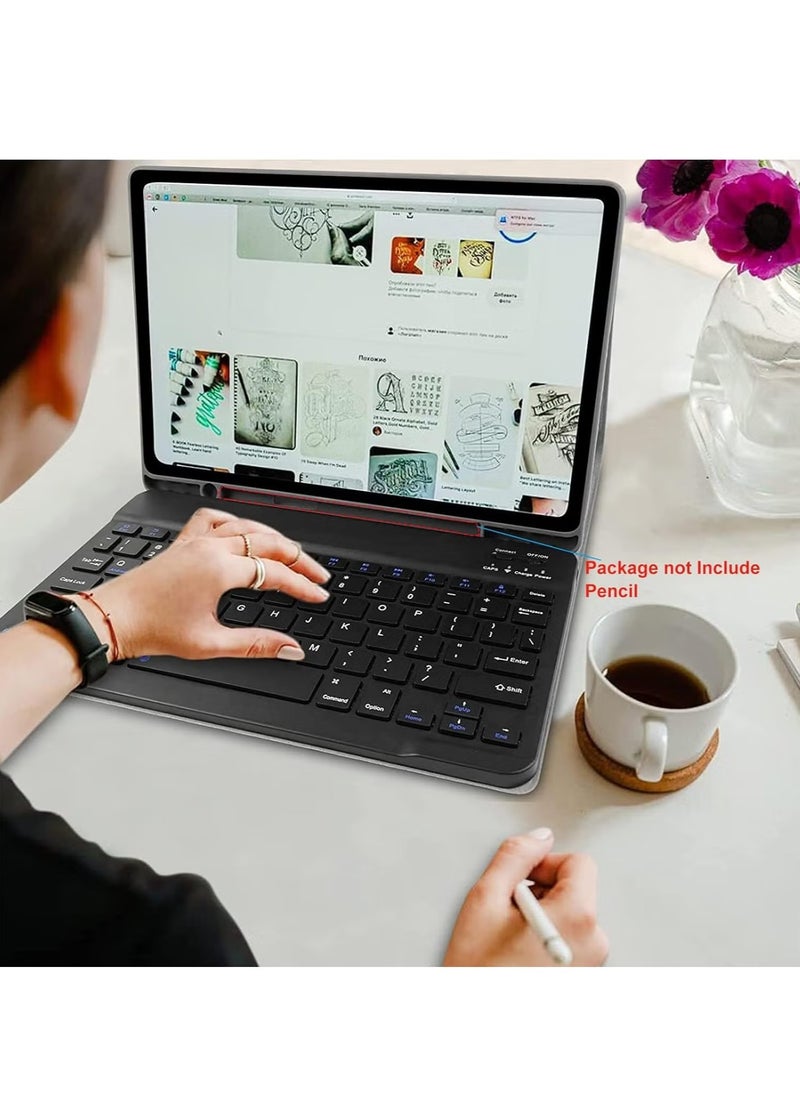 ELTRAZONE Keyboard Case for Samsung Galaxy Tab S6 Lite 10.4'' (SM-P610/P615/P613/P619, 2020/2022) – [Business Leather Folio Cover] [Detachable Magnetically Bluetooth Keyboard] [S-Pen Holder] (Black)  - Image 4