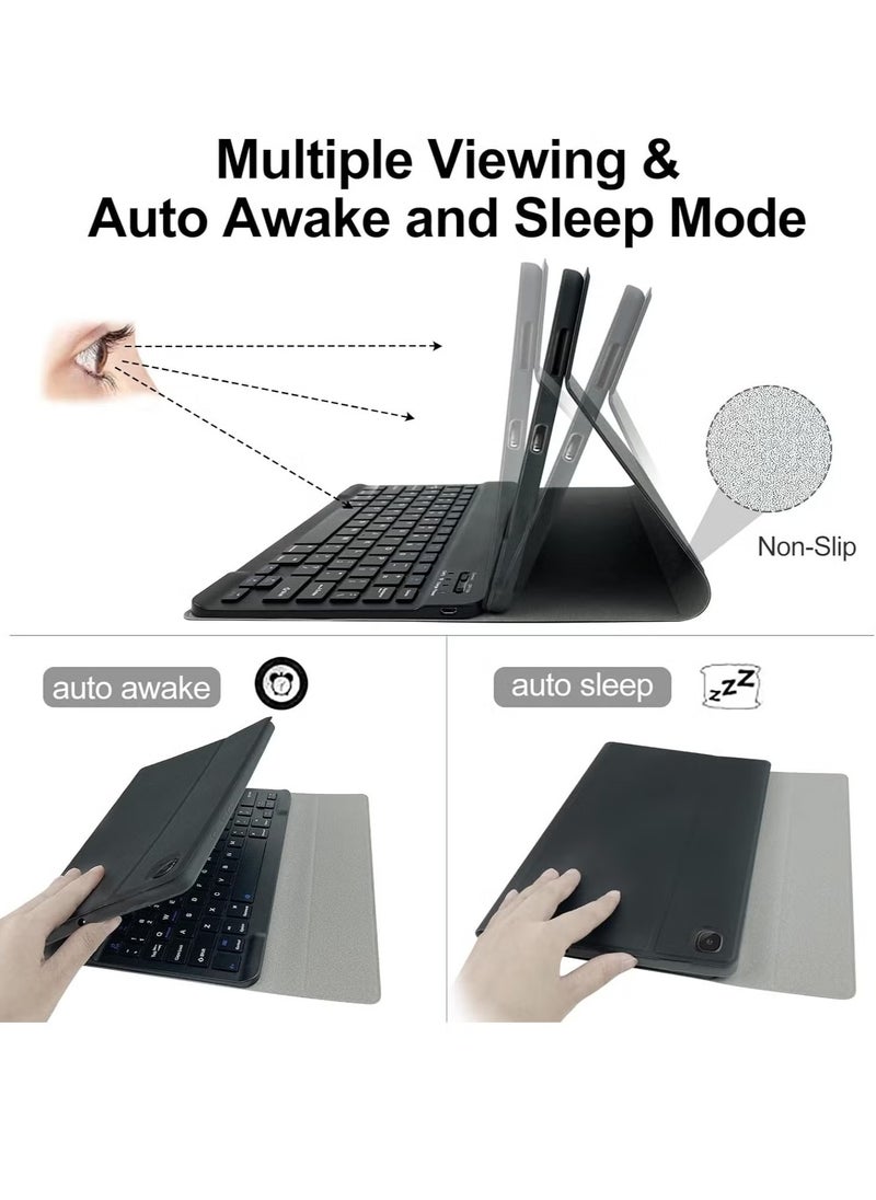 ELTRAZONE Keyboard Case for Samsung Galaxy Tab S6 Lite 10.4'' (SM-P610/P615/P613/P619, 2020/2022) – [Business Leather Folio Cover] [Detachable Magnetically Bluetooth Keyboard] [S-Pen Holder] (Black)  - Image 5