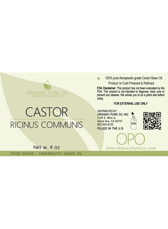 OPO Pure Castor Bean Oil100% Pure Organic Cold Pressed 4 Oz Premium Pharmaceutical Gradecastor Oil For Hair Nails Eyelashes Eyebrows Beard - Image 2