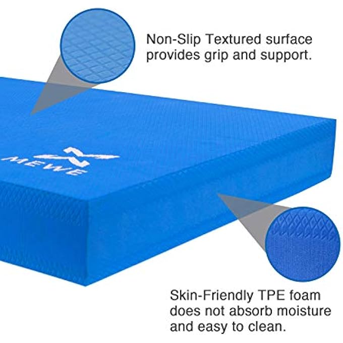 MEWE 5566 Non Slip Fitness Exercise Mat Yoga Mat With Carrying Strap Classic Pro Yoga Mat Tpe Eco Friendly -Workout Mat For Yoga, Pilates And Gymnastics 183 X 61 X 0.6Cm (Blue/Navy) - Image 4