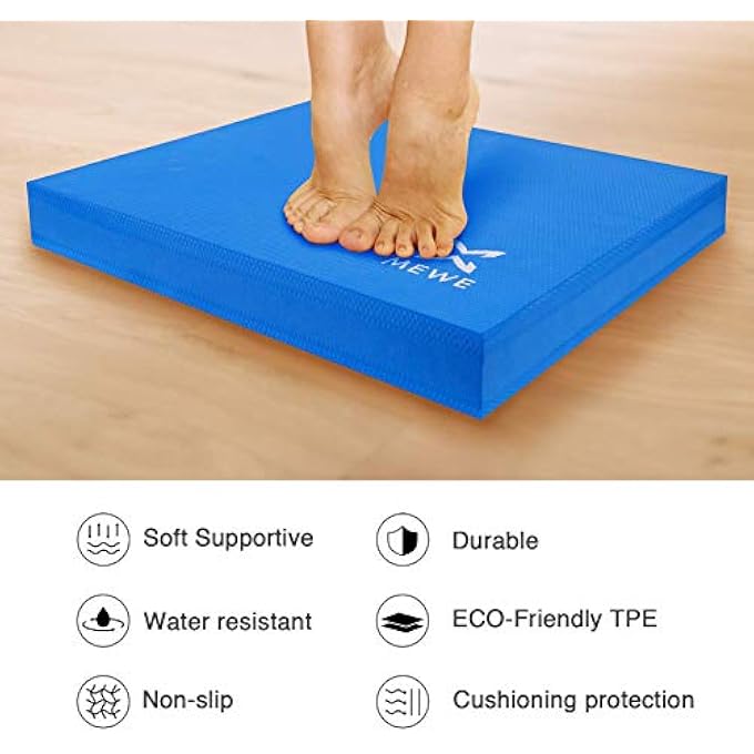 MEWE 5566 Non Slip Fitness Exercise Mat Yoga Mat With Carrying Strap Classic Pro Yoga Mat Tpe Eco Friendly -Workout Mat For Yoga, Pilates And Gymnastics 183 X 61 X 0.6Cm (Blue/Navy) - Image 3