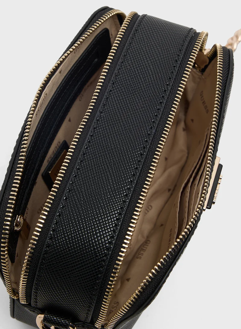 GUESS Noelle Logo Detail Zip Through Crossbody
