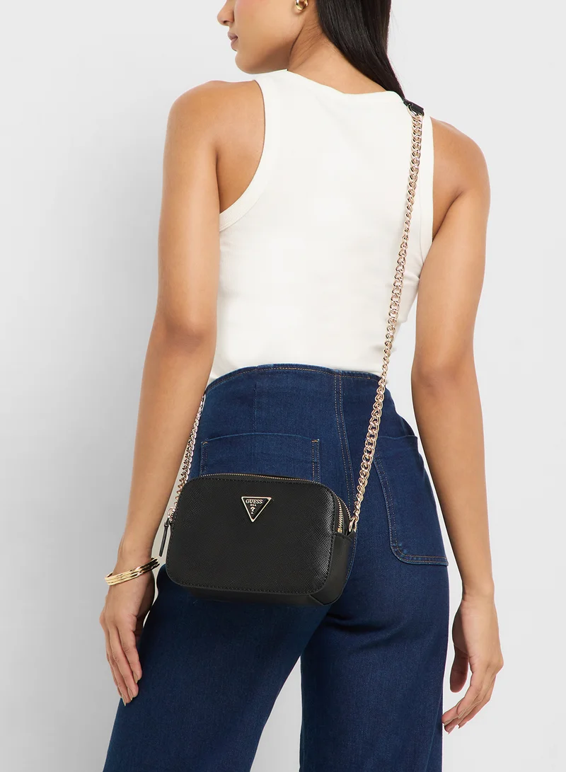 GUESS Noelle Logo Detail Zip Through Crossbody