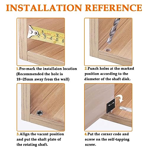 Aifeier ET 2 Sets Pivot Hinges Black Heavy Duty Concealed Shaft Door Hinges with Bushing for Wood Doors, Drawers, Furniture Cabinets, Wardrobe, Showcase, etc - Image 4
