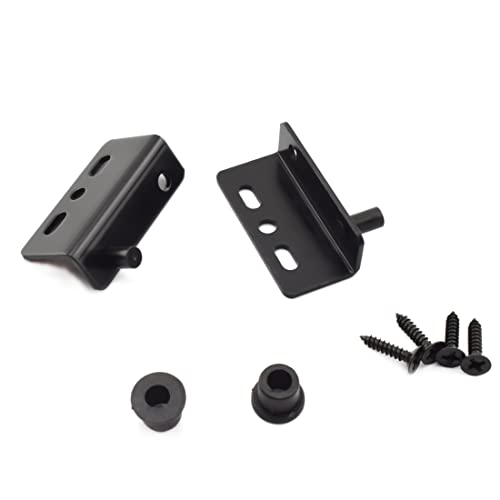 Aifeier ET 2 Sets Pivot Hinges Black Heavy Duty Concealed Shaft Door Hinges with Bushing for Wood Doors, Drawers, Furniture Cabinets, Wardrobe, Showcase, etc - Image 2