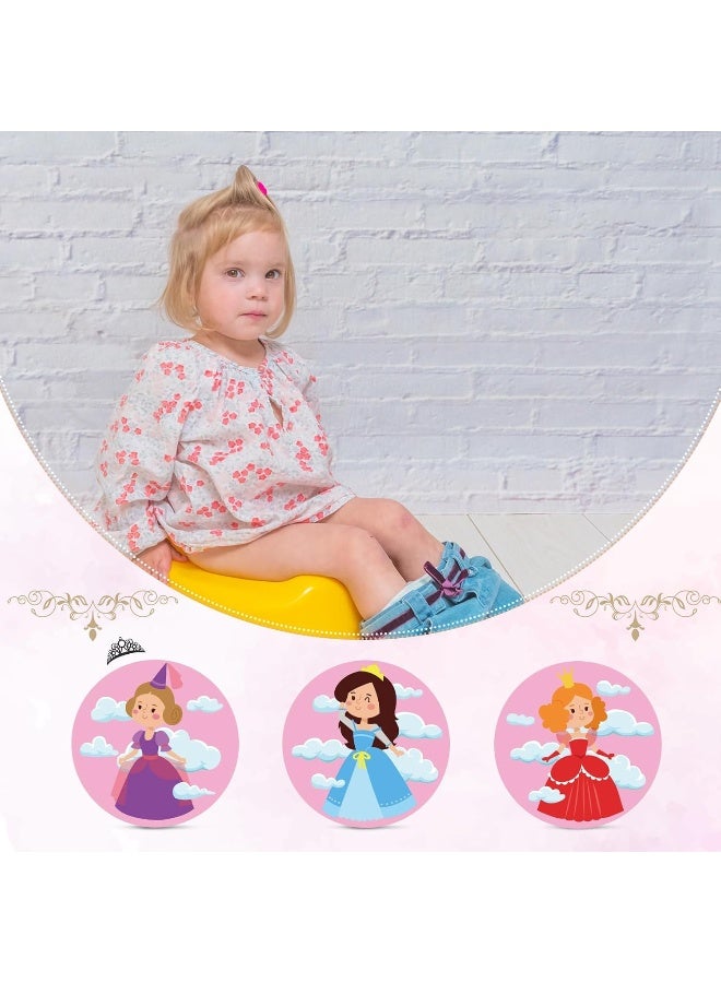 Geyee 24 Pcs Potty Training Stickers Potty You Pee on Toilet Reveal Stickers Chart Reusable Pee Decals Color Changing Seat Toilet Targets for Boys Girls Kids Training Use(Princess) - Image 5