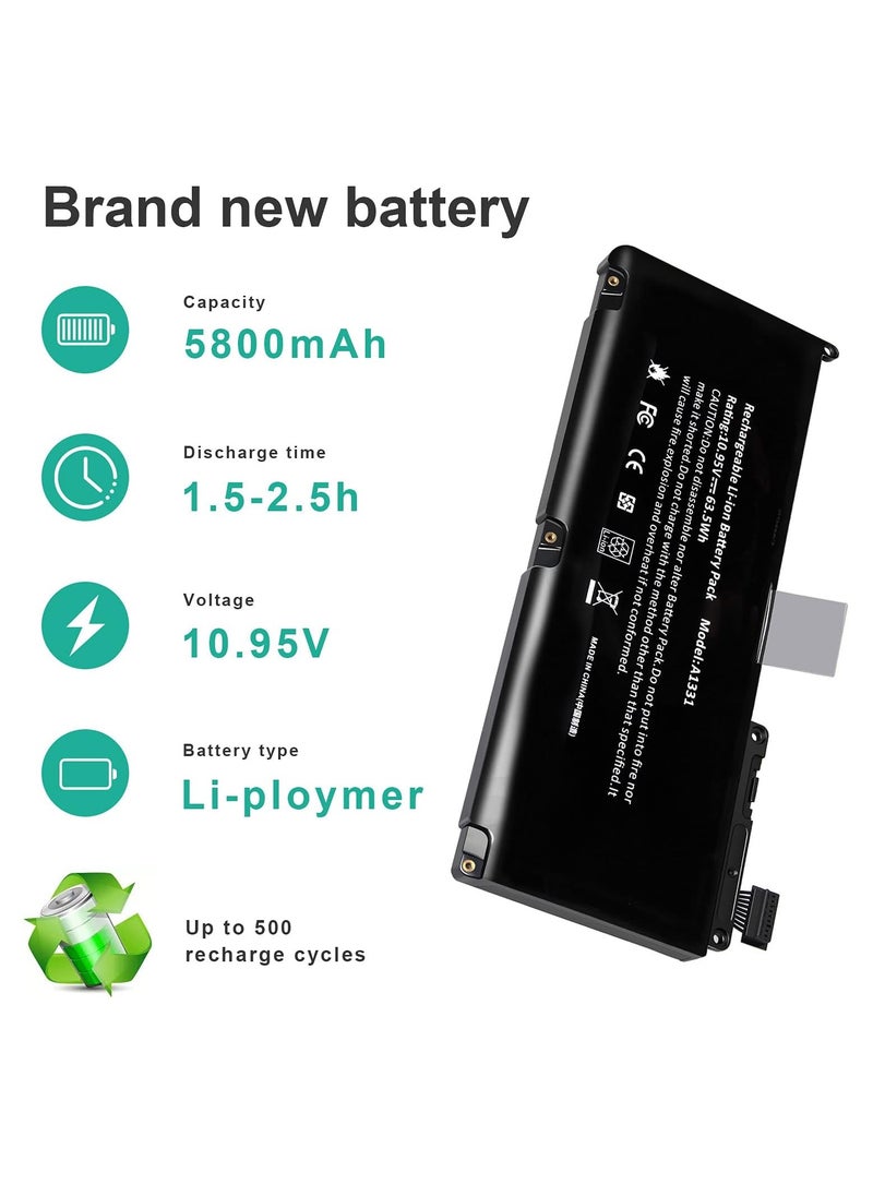Generic 5800mAh Laptop Battery for MacBook Pro 13-inch A1331 A1342 Model Late 2009 Mid 2010 and MacBook 13.3 Series 7 A1342 MC516*-A 6 A1342 MC207*-A 10.95V 64W  - Image 2