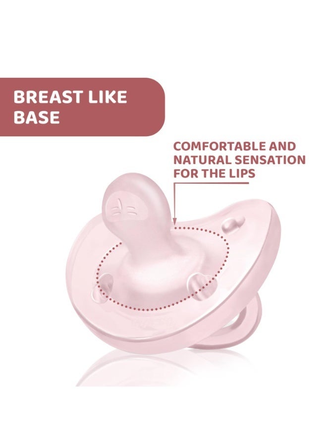 Chicco PhysioForma Soft Silicone Pacifier 2-6m Pink x1 - Image 2