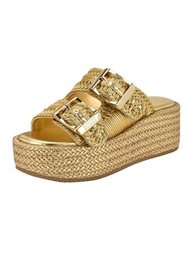 Guess Women's Binks Sandal, Gold 710, 8 - Image 1