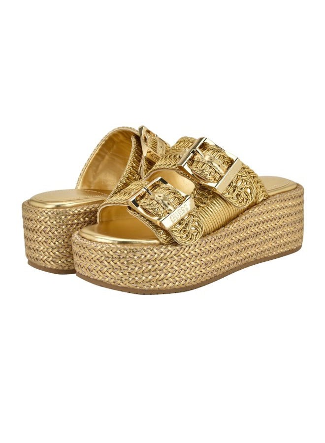 Guess Women's Binks Sandal, Gold 710, 8 - Image 2
