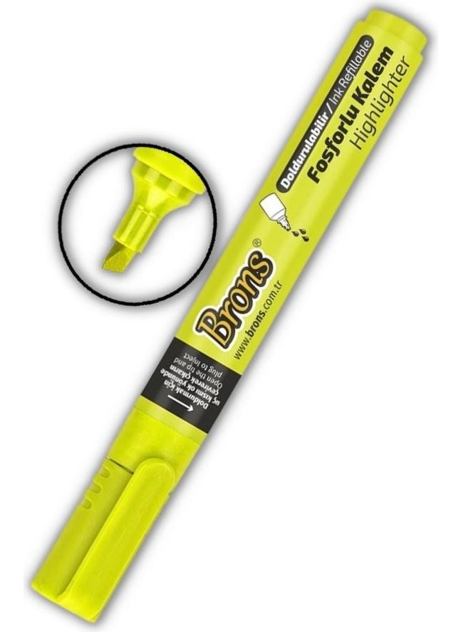 Brons Highlighter Pen Refillable 1 Piece Marker Pen Highlighter Colors 1 Piece 