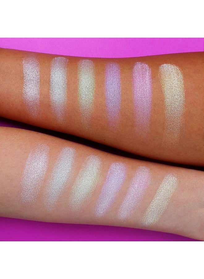Rude - Cosmetics ; Angelic Glow Highlighter And Eyeshadow Palette ; Highlighter Makeup And Shimmer Eyeshadow Makeup Palette ; 6 Angeliclike Makeup Pigments With Mirror - Image 1