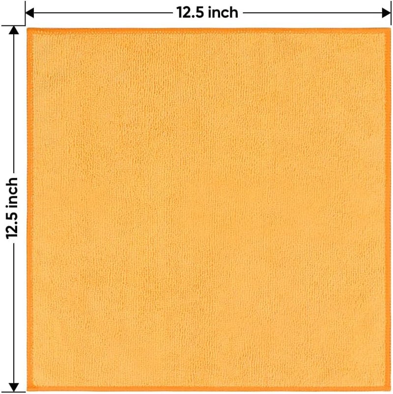 HOMEXCEL Yellow Microfiber Cleaning Cloths 12 Pack, 12.5 x 12.5 inch Microfiber Towel for Cars, Ultra Absorbent Car Washing Cloth, Lint Free Streak Free Cleaning Rags for Car, Kitchen, and Window Multi-use qualified quality - Image 2