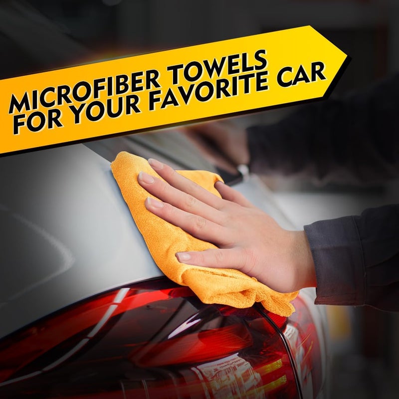 HOMEXCEL Yellow Microfiber Cleaning Cloths 12 Pack, 12.5 x 12.5 inch Microfiber Towel for Cars, Ultra Absorbent Car Washing Cloth, Lint Free Streak Free Cleaning Rags for Car, Kitchen, and Window Multi-use qualified quality - Image 4