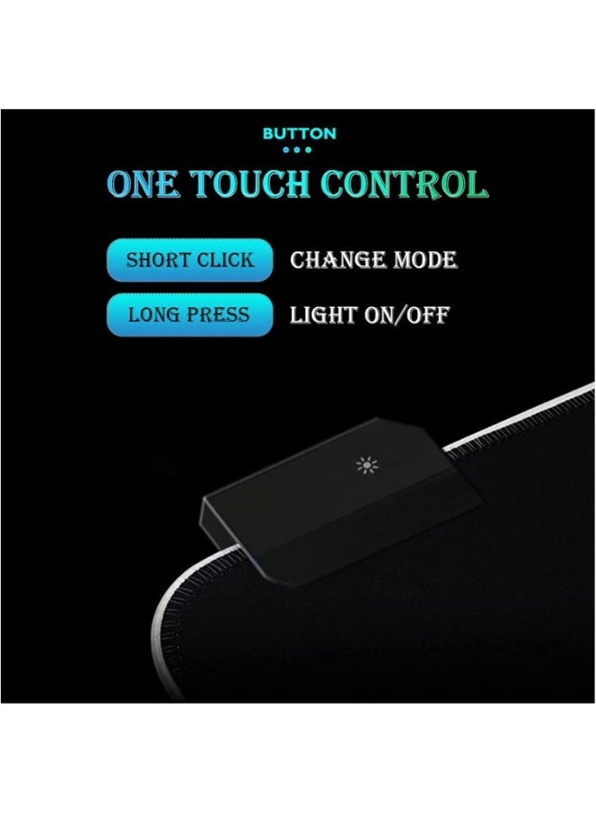 Beauenty Mouse Pad ,Oversized RGB Gaming Mouse Pad,Extended LED Mouse Mat with 14 Lighting Modes,Glowing Keyboard Mousepads,Large Desk Pad,Anti-Slip Rubber Base (Size : 800x300x4mm) - Image 3