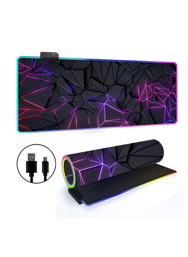 Beauenty Mouse Pad ,Oversized RGB Gaming Mouse Pad,Extended LED Mouse Mat with 14 Lighting Modes,Glowing Keyboard Mousepads,Large Desk Pad,Anti-Slip Rubber Base (Size : 800x300x4mm) - Image 2