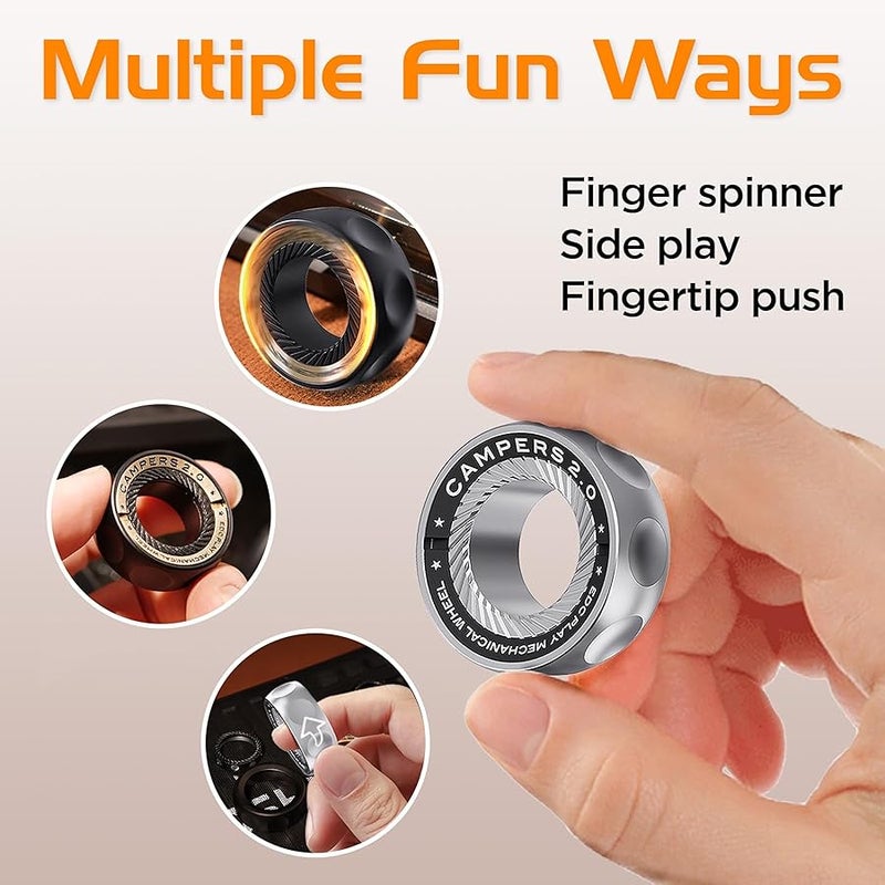 berotok Fidget Spinner for Stress Relief – DIY Magnetic Fidget Ring with Engaging Sounds, EDC Stainless Steel Toys for Adults & Teens, Perfect for Work, Study, Waiting, Gift and Stocking Stuffer - Image 3