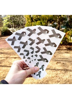 40 Gray/Grey Ribbon Temporary Tattoos: Brain Cancer Awareness Tattoo
