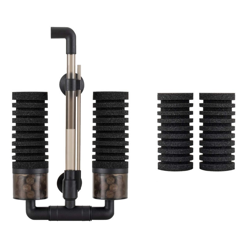 hygger Aquarium Double Sponge Filter, Comes with 2 Spare Sponges (S) - Image 1
