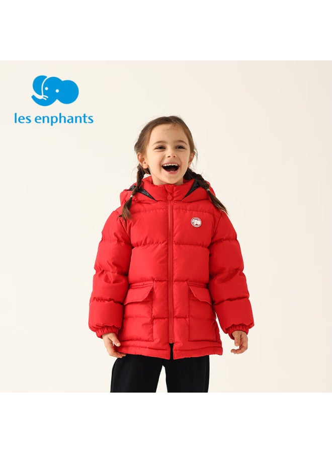 Les enphants Liyingfang Three-proof Children's Down Jacket Duck Down Mid-length Autumn Winter Boys Girls Down Jacket Off-white 130cm - Image 2