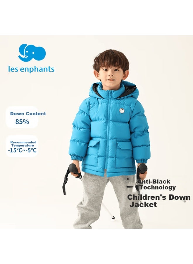 Les enphants Liyingfang Three-proof Children's Down Jacket Duck Down Mid-length Autumn Winter Boys Girls Down Jacket Off-white 130cm - Image 5