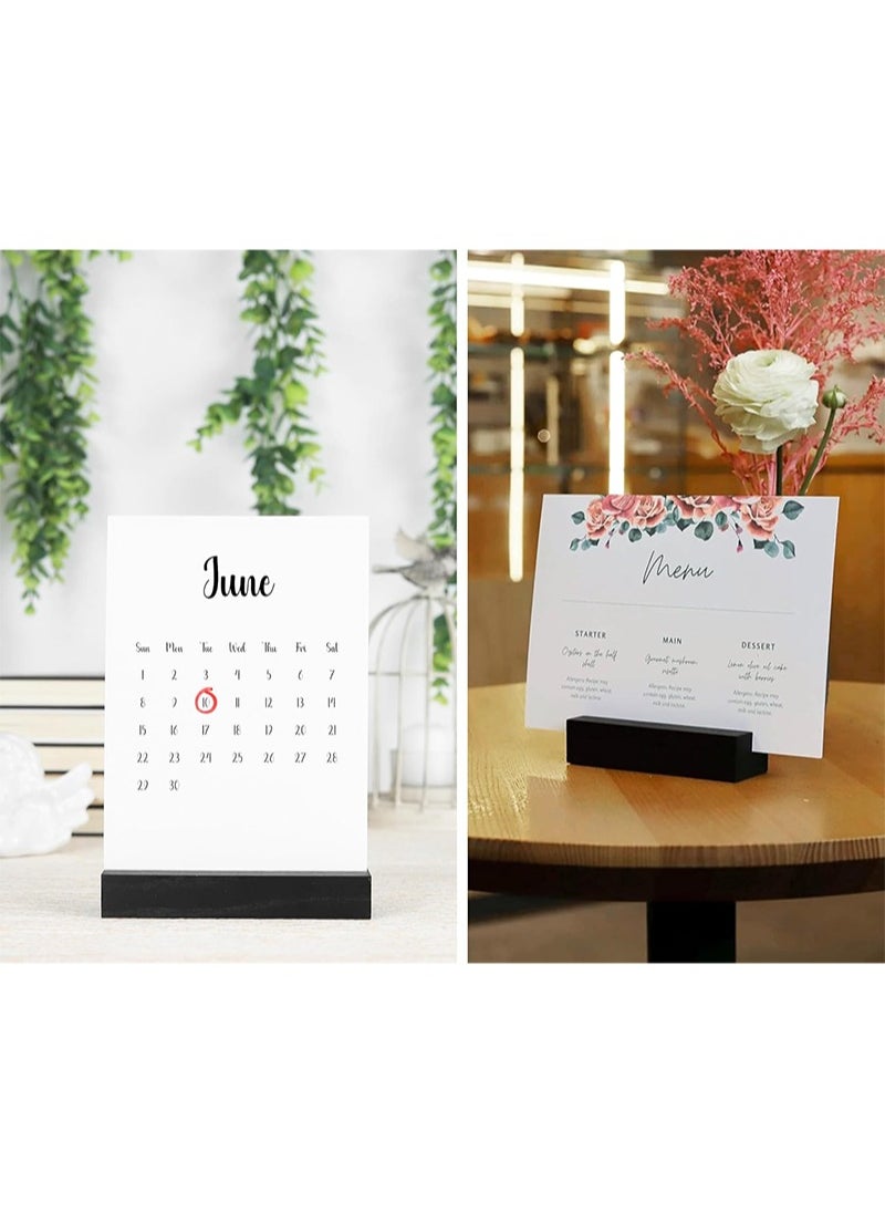 Aikanbo 10-Pack Wooden Seat Card Holders，Black Wooden Table Number Holder，Name Seat Card Holder，Event Party Tabletop Sign Holder，Wedding and Birthday Photo, Picture and Postcard Holder (Black，2.5*8*1.5cm)  - Image 5