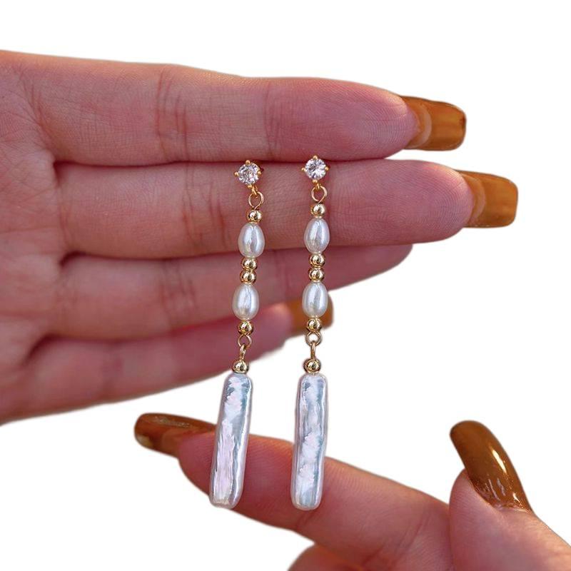 Silver Pearl Earrings with Rhinestone Detail and Silver Tone Finish Lightweight Non Pierced Jewelry for Women and Daily Wear - Image 1