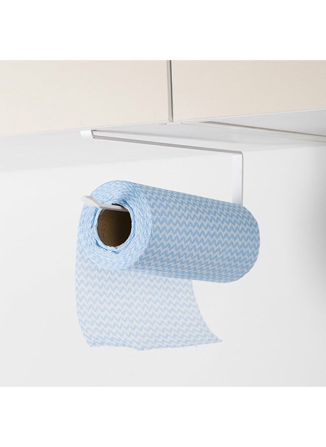 Captaintech Iron Roll Paper Rack Kitchen Cupboard Hanging Towel Holder White 26x12x10.8cm  - Image 1