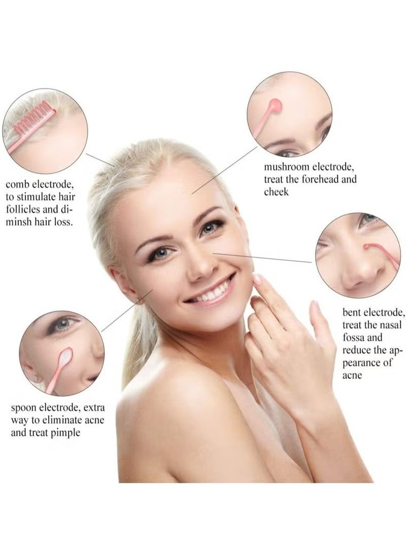 أسيف جهاز الوجه الكهربائي المحمول عالي التردد، التحكم في العيوب والبقع، شد البشرة وتوهجها، عصا معالجة البشرة لتقليل التجاعيد، تأتي مع 4 أنابيب مختلفة - Image 4