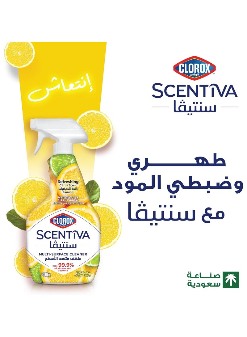 Clorox Scentiva Multi-Surface Cleaner, Refreshing Citrus Scent, Bleach Free 500ml - Image 2