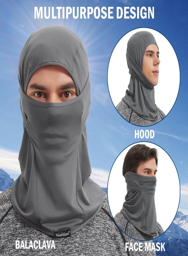 Headshion Cooling Balaclava Face Mask Men Women Summer, 2-Pack Lightweight Ski Mask Helmet Liner (2 Dark Grey) - Image 3