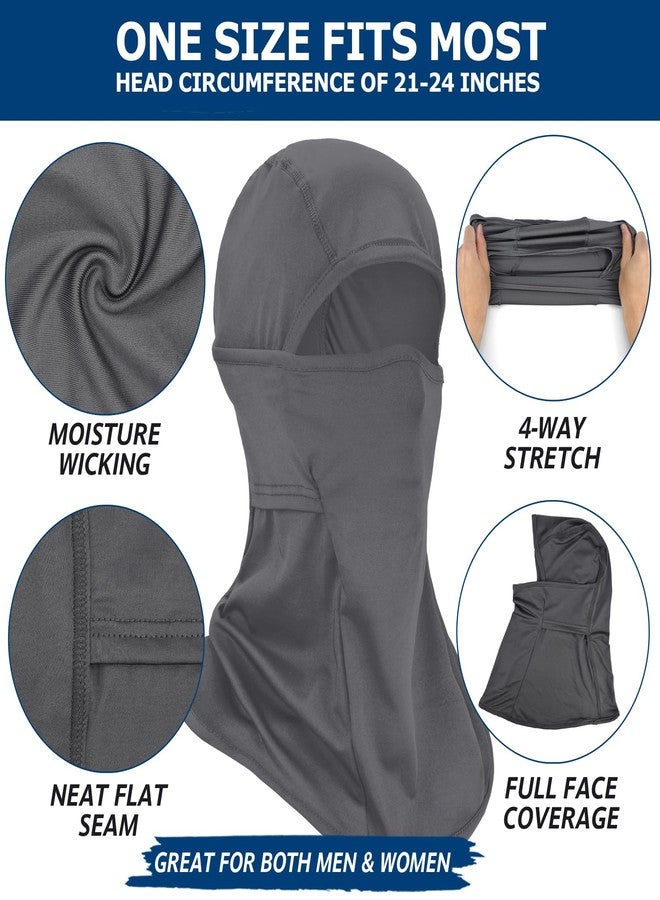 Headshion Cooling Balaclava Face Mask Men Women Summer, 2-Pack Lightweight Ski Mask Helmet Liner (2 Dark Grey) - Image 2