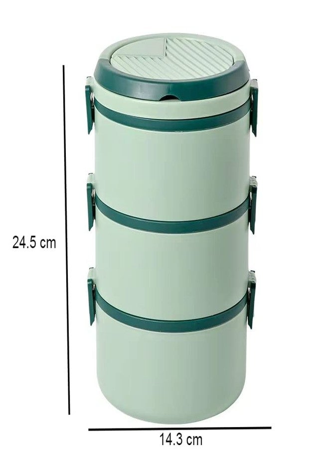 STESHWK 3 Layer Protable Lunch Box for Leak-Proof and Protable Travel-Friendly Food Container Tiffin Box with Handle - Image 3